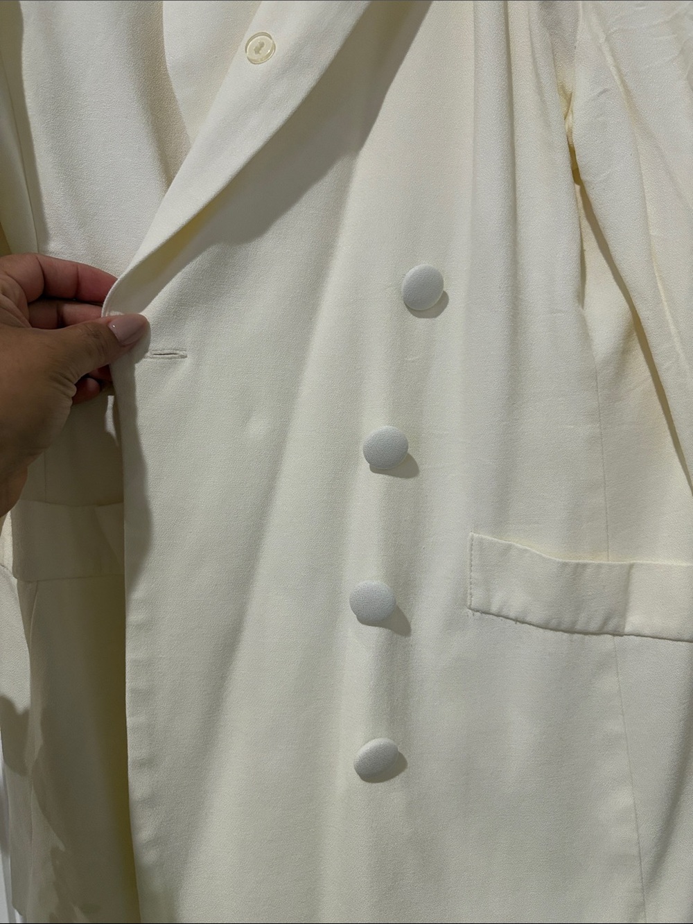 Vintage Danny & Nicole Cream Jumpsuit with Matching Jacket - Picture 7 of 8